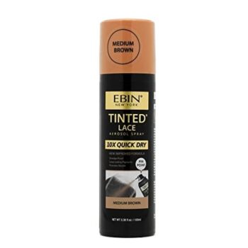 Ebin New York 10x Quick Dry Tinted Lace Spray, 3.38oz/ 100ml (Dark Brown)