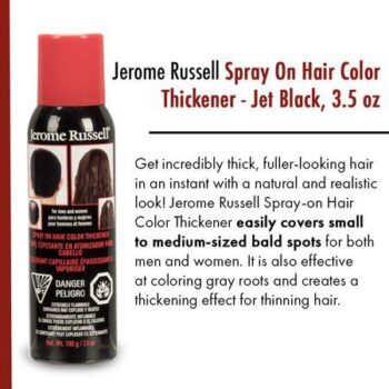 Jerome Russell Spray on Hair Color Thickener Black oz