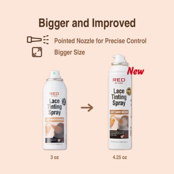 RED By Kiss Lace Tinting Spray,(Light Warm Brown)Quick Dry & Skin Tone Matching for Lace Wig, Transfer-proof, No Smudging, Long Lasting, Precision Control with Pointed Nozzle