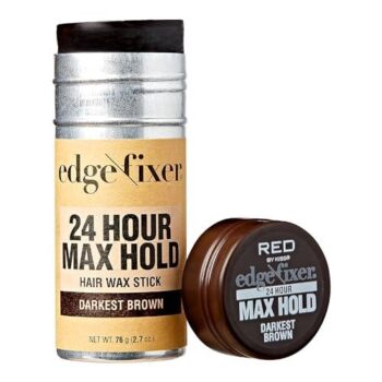 RED BY Kiss Hair Wax Stick 24HR Max Hold Edge Fixer Edge Control Pomade Non-Sticky (Darkest Brown)