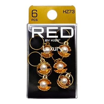 RED by Kiss Dreadlock Jewelry Braid Charms Hair Cuffs for Women Braiding Hair Pendants Decoration Clips 3Pcs