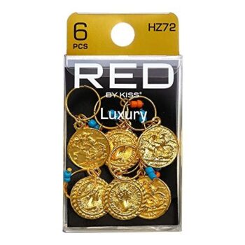 RED by Kiss Dreadlock Jewelry Braid Charms Hair Cuffs for Women Braiding Hair Pendants Decoration Clips 3Pcs