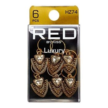 RED by Kiss Dreadlock Jewelry Braid Charms Hair Cuffs for Women Braiding Hair Pendants Decoration Clips 3Pcs