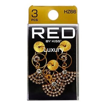 RED by Kiss Dreadlock Jewelry Braid Charms Hair Cuffs for Women Braiding Hair Pendants Decoration Clips 3Pcs