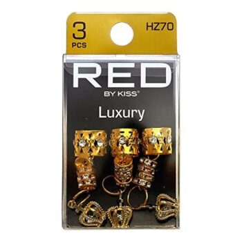 RED by Kiss Dreadlock Jewelry Braid Charms Hair Cuffs for Women Braiding Hair Pendants Decoration Clips 3Pcs